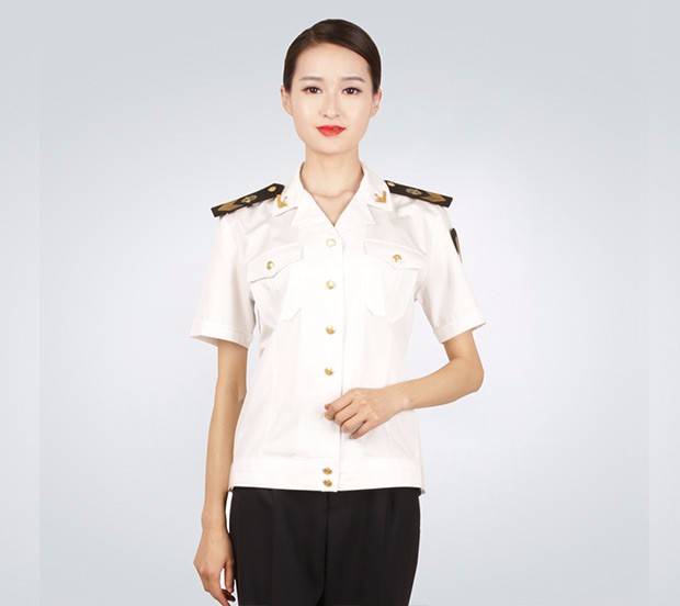 中国海事女士夏季短袖衬衫