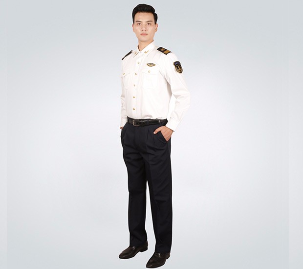 中国海事男士春秋季长袖衬衫套装